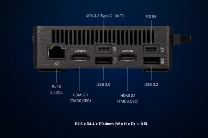 Brix 225H Mini pc backside